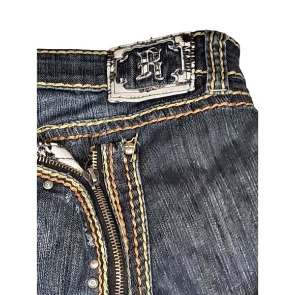 Y2K Request Express Womens Denim Bootcut Jeans 19/38 Denim Dark Wash (FLAW) - Picture 13 of 16